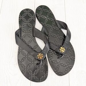 Tory Burch Black Monroe Leather Sandals